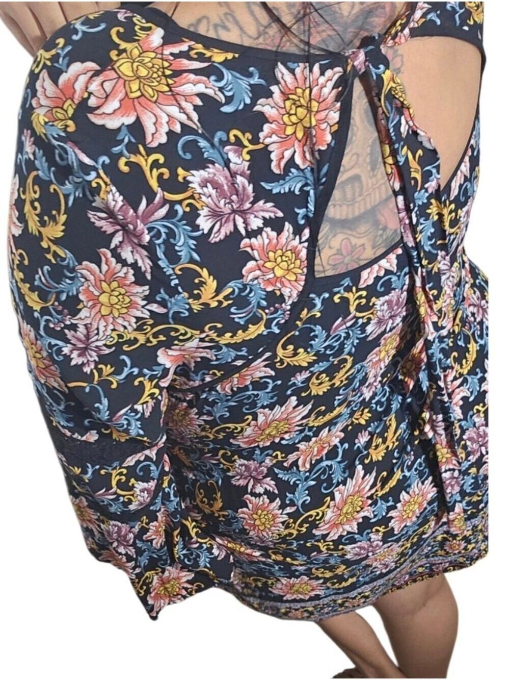 Xhilaration Black Floral Bell Sleeve Mini Dress XXL - Picture 12 of 17